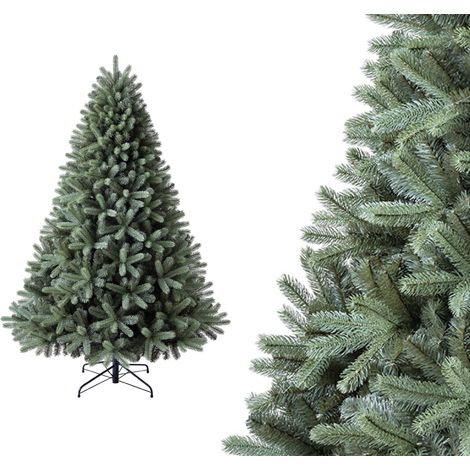 Sapin de Noël artificiel épicéa 210 cm – Branches denses en plastique – Support métallique stable – Montage rapide et rangement compact – Evergreen