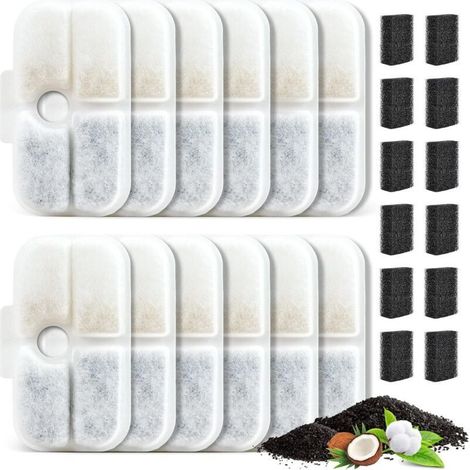 Pack of 12 cat water fountain filters, replacement fountain filters compatible with PETLIBRO (1/5)
