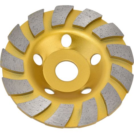 Meule à béton turbo diamant segments disque coupelle 125mm coupe rapide maçonnerie meuleuse avec 2 rondelles (1/5)