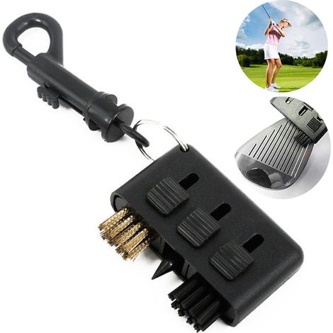 3-in-1 Golfschläger-Reinigungsbürste, flexibel und tragbar mit Schlüsselanhänger (1/5)