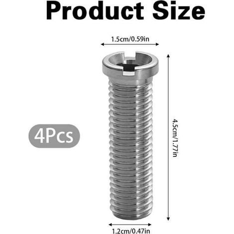 Schrauben für Spülbeckenabflussstopfen, 4er-Pack, 45 mm, Edelstahl (1/5)