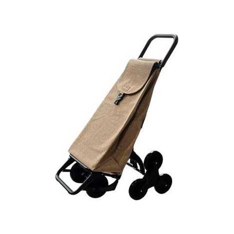 Carro compra GARMOL 55l sube escalera rafia beige c-507