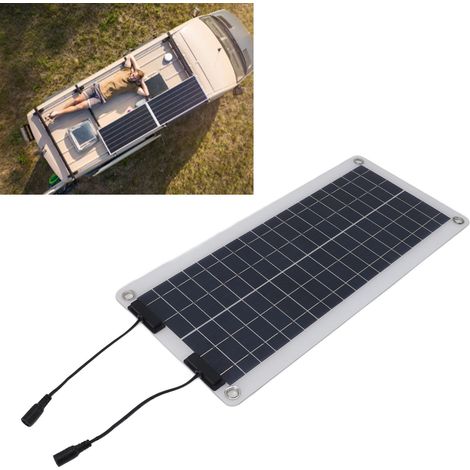 Panneau Solaire 30W Double Sortie avec Chargeur OBD, Pinces Batterie Rouge et Noire, Contrôleur MPPT Bleu Étanche et Câbles de Connexion (1/5)