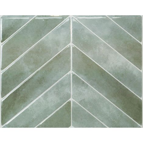 Selbstklebende Wandfliesen x4, 29,03x22,86cm - Smart Tiles Chevron Solna Klebefliesen 3D Fliesenaufkleber für Bad & Küche (1/5)