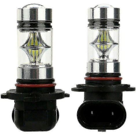 2 ampoules LED antibrouillard blanc xénon 6000K H10 9045 9145 9140 100W 1200lm avec projecteur DRL (1/5)