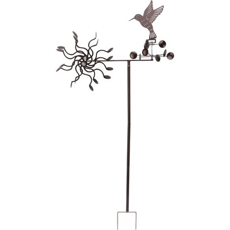 Moulin à Vent Colibri Métal, Sculpture Éolienne, Girouette Jardin Extérieur, Pelouse/Cour/Patio