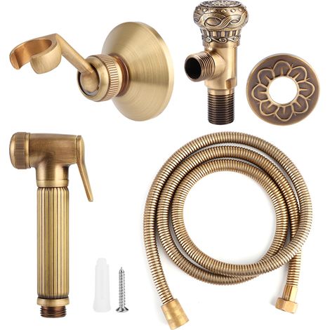 SJLERST Kit douchette intime cuivre antique robinetterie rétro (1/5)