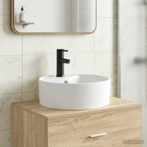 Lavabo de baño Negro Mate 40,5 x 40,5 x 15 cm Metal