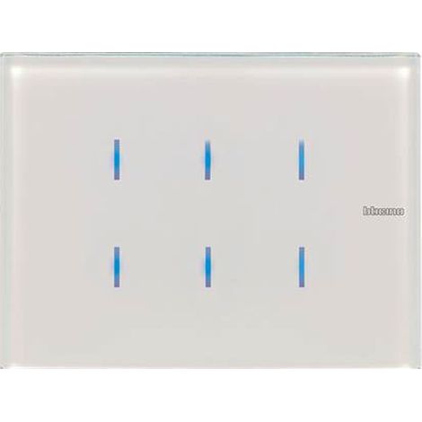 Commande en Verre Blanc à LED 6 Touches Bticino Axolute HD4657M3