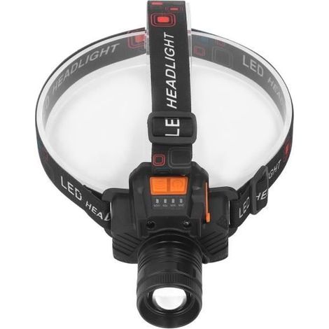 Lampada frontale ricaricabile tramite USB – 1500 lm – 2400 mAh – 3 modalità di illuminazione (1/4)