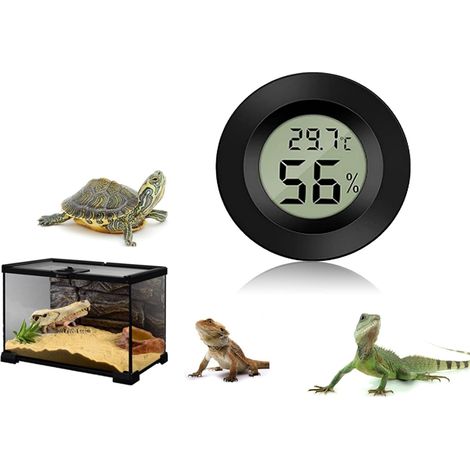 Thermomètre Hygromètre Digital Pour Reptiles Et Amphibiens Thermomètre Digital Reptile Hygrometre Digital Pour Reptile(Black) (1/5)