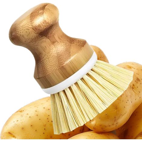 Brosse de cuisine à manche court Brosse à vaisselle pour bols, casseroles, poêles en fonte, poêles en acier inoxydable, éviers et plaques de cuisson (1/5)