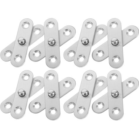 Charnières de porte invisibles Healeved argentées, lot 20, rotation à 360°, en acier inoxydable,