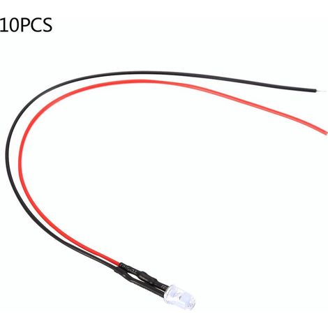 Spacnana Kit d'éclairage Multicolore Filaire 10pcs 12V DIODE 10 Cm avec LED de Haute qualité pour Voiture, Ordinateur (Cheveux blancs chauds).. (1/5)