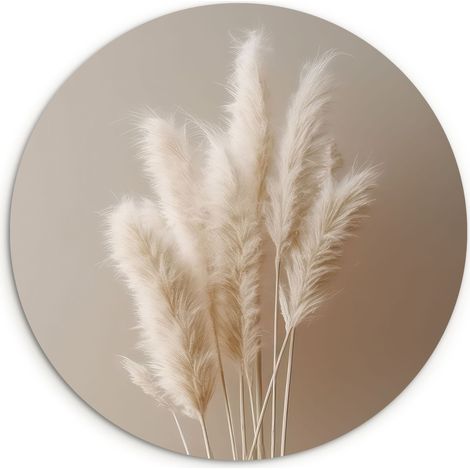 LE TABLEAU Herbe de la pampa - Plumes - Pastel - Blanc Tableau Décoration Murale 30x30 cm (1/5)
