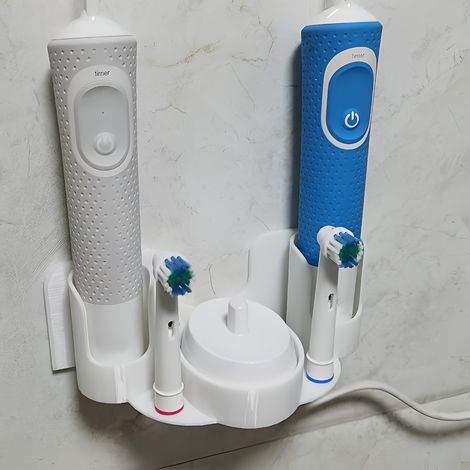 Support Mural Adhésif pour Brosses à Dents Oral-B - Sans Perçage - Pour 2 Brosses (1/5)