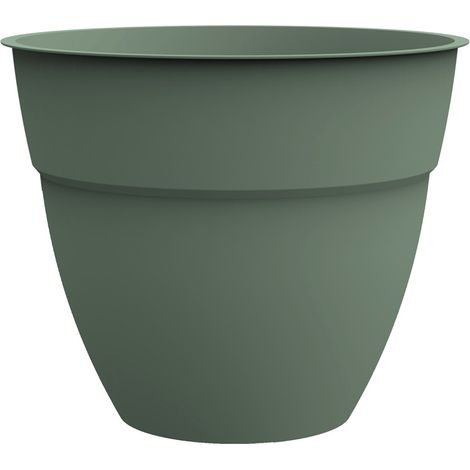 EDA – Pot à réserve d'eau rond 70 cm – Hauteur 61,8 cm – Litrage 165 L – Polypropylène pour extérieur – Couleur vert laurier