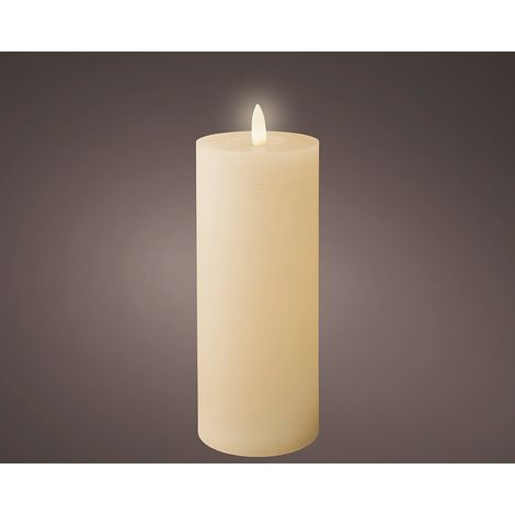 Vela de cera led color crema, ø7 x 19 cm (1/2)