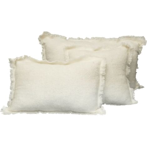 HAOMY - HOUSSE DE COUSSIN ASPEN IVOIRE 40X60 CM