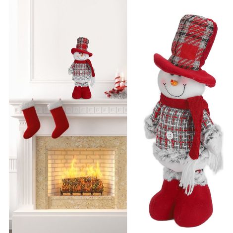 Mittelgroßer, einziehbarer Schneemann, 12 cm, Weihnachtsgeschenk, Weihnachtsdekoration, Schneemann-Ornament. (1/5)