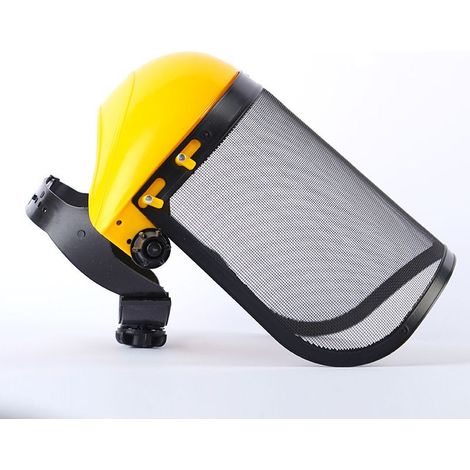 EASYCOMFORT Casque de Protection avec Visière Relevable et Coques Anti-Bruit Intégrées - Modèle Pro pour Débroussailleuse et Bricolage - Visière Plastique 400x190mm (1/5)