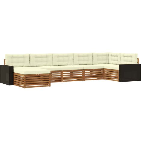 Outdoor Sofa Set with Cushion 7 pcs Natural and Cream vidaXL (1/5)