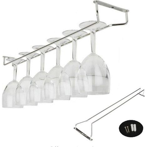 1 Pièce Support Verre, Acier Inoxydable, Suspension Sous Armoire, Pour Bar Et Cuisine