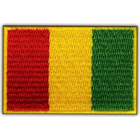 Aufnäher mit der Flagge von Guinea – selbstklebende Rückseite – gestickter Aufnäher/Abzeichen/Emblem