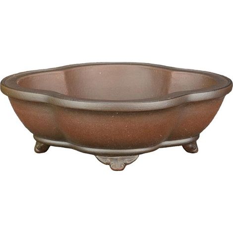 Vaso per bonsai ovale (forma mokko) in gres 12,5x10,5x3,5 cm - SM176b
