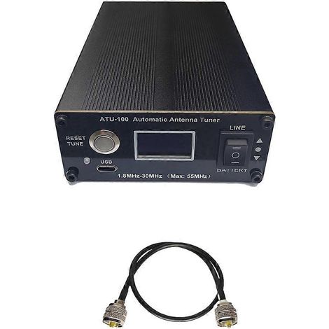 Accordeur d'antenne ATU-100 1,8-30 MHz 100 W, accordeur d'antenne automatique pour ondes courtes, batterie rechargeable pour radioamateur (1/5)