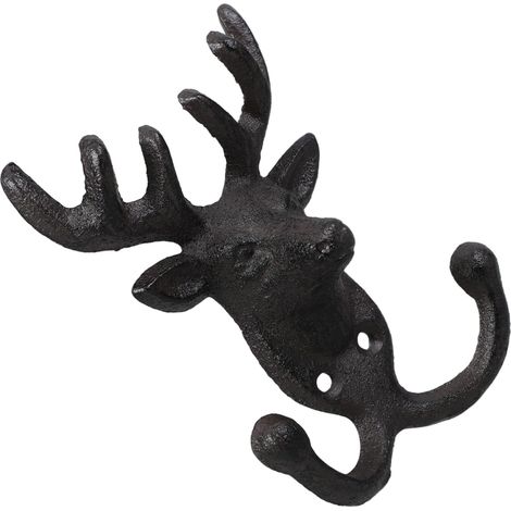 murale INOOMP rustique en fonte en forme de tête de cerf