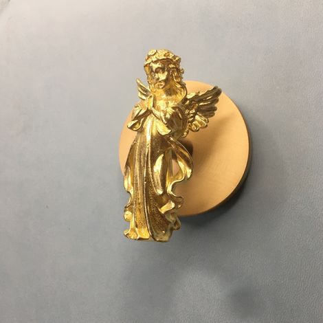 Porte-manteau mural en laiton ange en prière, design sacré sans perçage avec adhésif, pour entrée chambre décoration spirituelle (1/2)