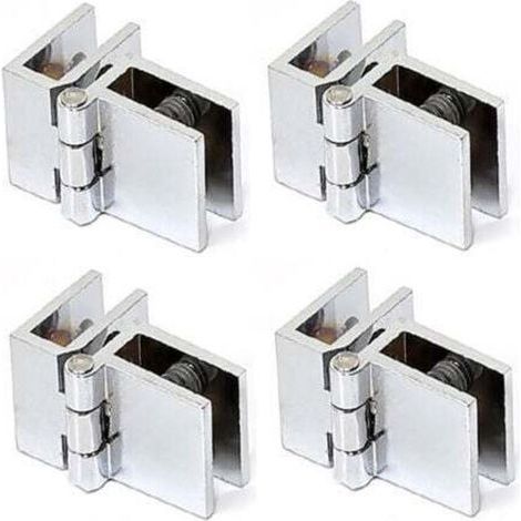 4 clips de porte en verre, Pièces Pince Charnière Verre, Charnière en Alliage de Zinc, pour Portes en Verre, Vitrines (5-8 mm) (1/5)
