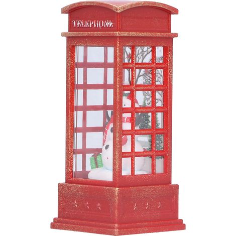 Décorations de Noël, cabine téléphonique, veilleuse, décoration intérieure, cadeau lumineux, bonhomme de neige (1/5)