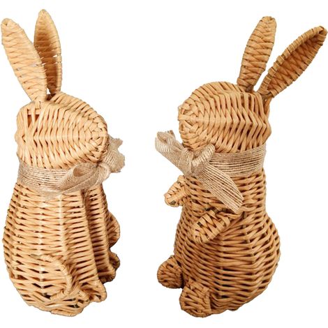 (Livraison directe disponible) Ensemble de 2 œufs de Pâques en forme de lapin, décorations incluses (1/2)