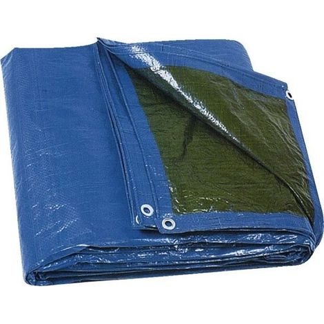 FP – Bâche de protection 3x4m en polyéthylène – Tressée avec œillets métalliques – Résistante aux intempéries – Pour chantiers extérieurs