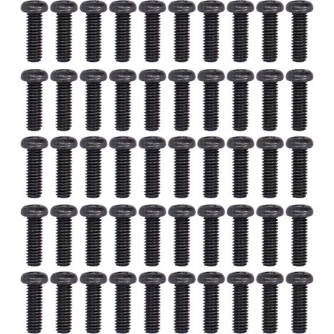 50 vis à métaux à tête cylindrique en acier DIN 7985, entièrement filetées, zinguées noires, M4x12