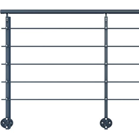 INITIO - Kit ringhiera laterale da 2 m - Alluminio 7016
