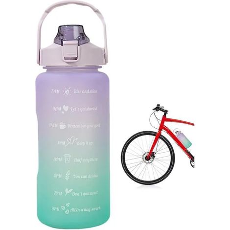 Gourde sport - Noname - 2L - Violet - Sans BPA - Étanche avec marquage du temps (1/4)