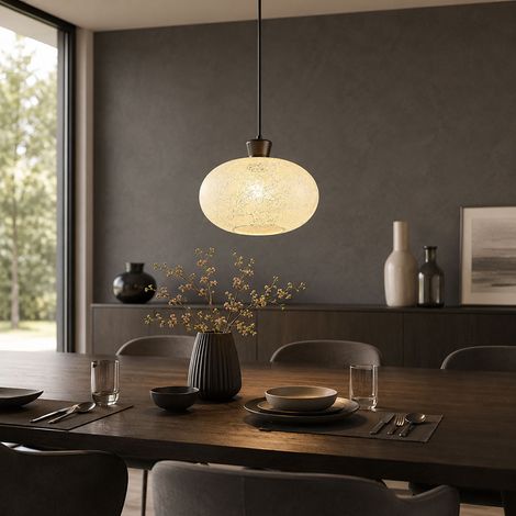 LED Hängeleuchte Pendelleuchte Esszimmerlampe Mosaik schwarz Metall H 120 cm (1/5)