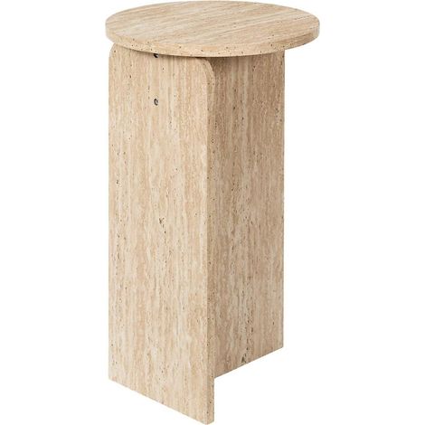 Table d'Appoint Design "Pietra" 50cm Beige (1/5)
