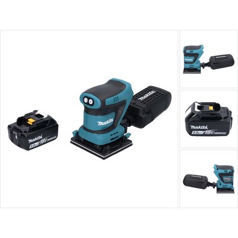 Makita DBO 480 T1 Akku Schwingschleifer 18 V 112 x 102 mm + 1x Akku 5,0 Ah - ohne Ladegerät