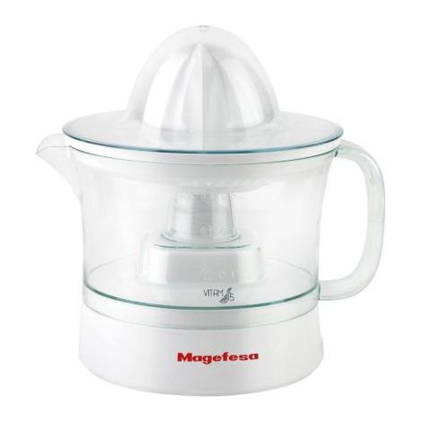 Magefesa Vitam 5 - Exprimidor Eléctrico 40W, Capacidad 0.5L, Cono Bidireccional, Filtro Regulador, Cubierta Antipolvo, Doble Juego de Conos