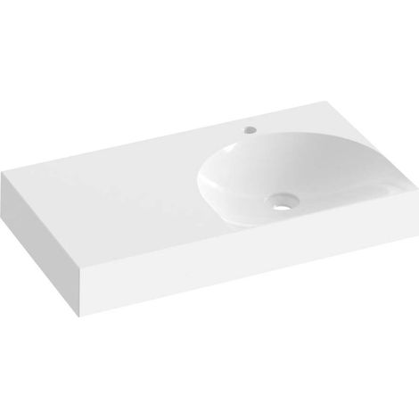 Ravak Lite - Lavabo 80x45 cm, sin rebosadero, orificio para grifo, blanco XJXL1280000