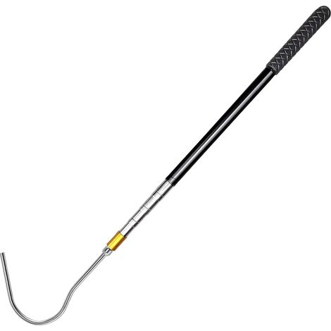 Manche Télescopique 3 Sections en Acier Inoxydable avec Crochet Solide - Réglable de 53 à 134 cm - Pour Usage Intérieur et Extérieur (1/5)