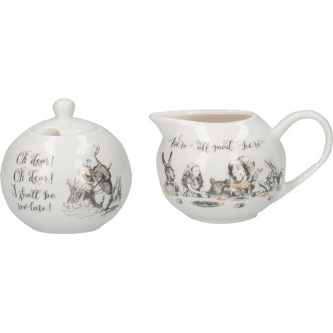 Creative Tops V & A Alice nel Paese delle Meraviglie bricco per Latte e zuccheriera, con Illustrazioni Decorativo, Porcellana, Bianco, 18 x 7.5 x 7 cm (1/4)