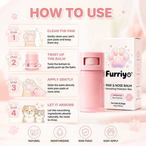 Crème hydratante pour les pattes et le nez des animaux de compagnie, adaptée aux chiens et aux chats, hydrate et répare les pattes et le nez secs et gercés. (1/4)