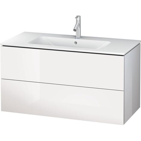 Meuble sous-vasque L-CUBE 1020x481x550mm blanc brillant lack