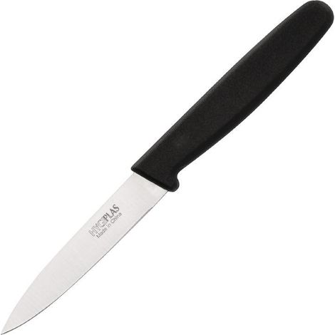 Couteau d'Office Professionnel Lame Droite Noir 75 mm - Hygiplas (1/5)