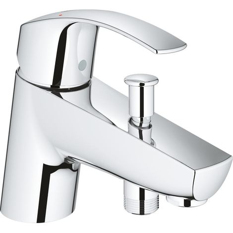Grohe – Mitigeur de baignoire monocommande 1/2'' monotrou – Cartouche céramique 46 mm – Débit réglable 2,5 l/min – Inverseur automatique bain/douche (1/7)